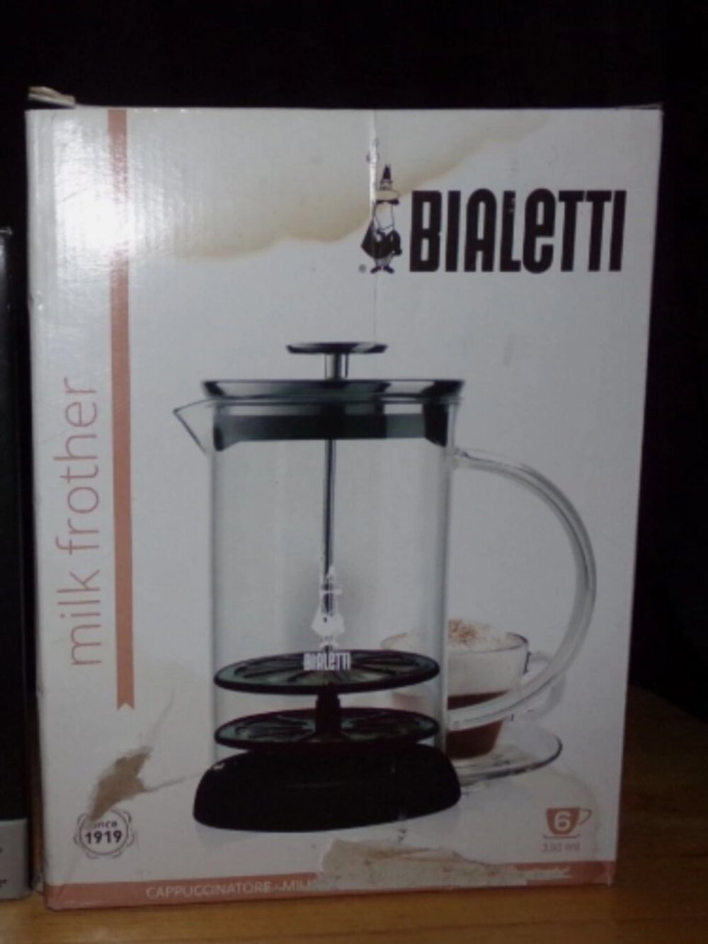 Bialetti Manual Glass Milk Frother – 6 cup new